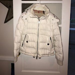 Burberry Brit Short Puffer White Jacket